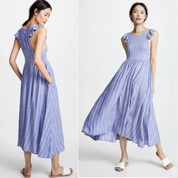 Free People Dresses & Skirts - Free People Woman’s Medium Maxi Dress Boho, Chambray Cottagecore, Coastal